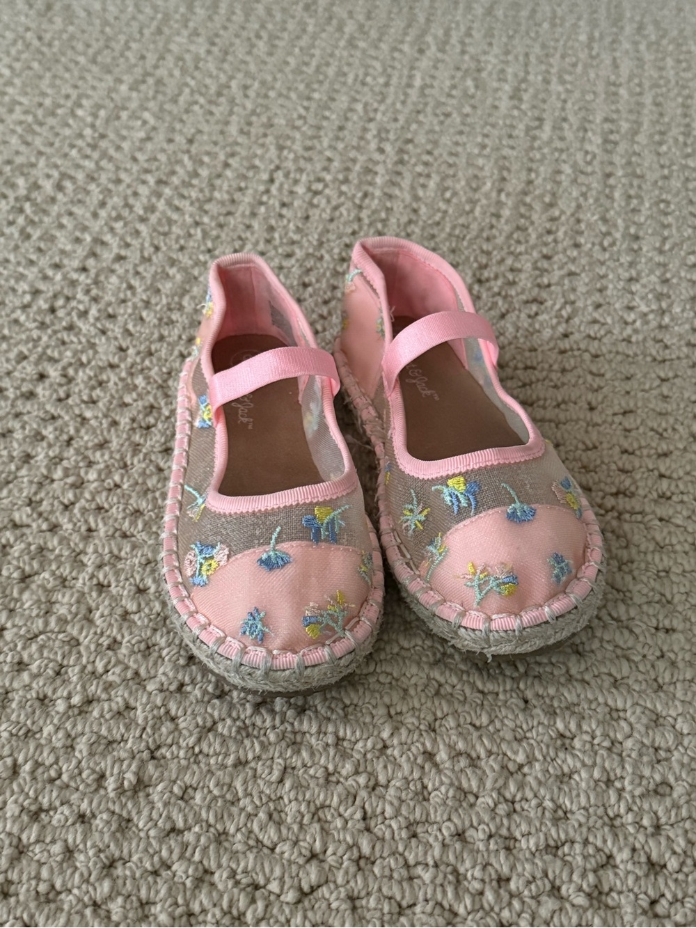 Cat & Jack Pink Floral Mary Jane Espadrilles